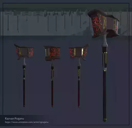 Fantasy Game Weapon Challenge Low-poly 3D model