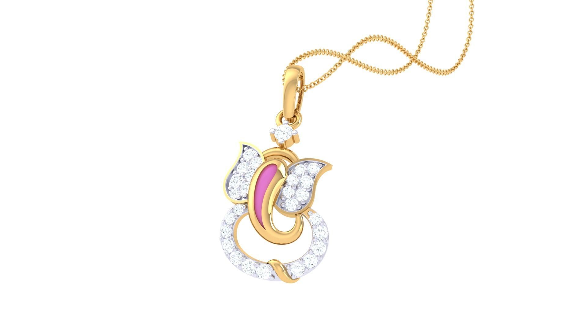 Spiritual Ganesha Pendant 3D print model_4