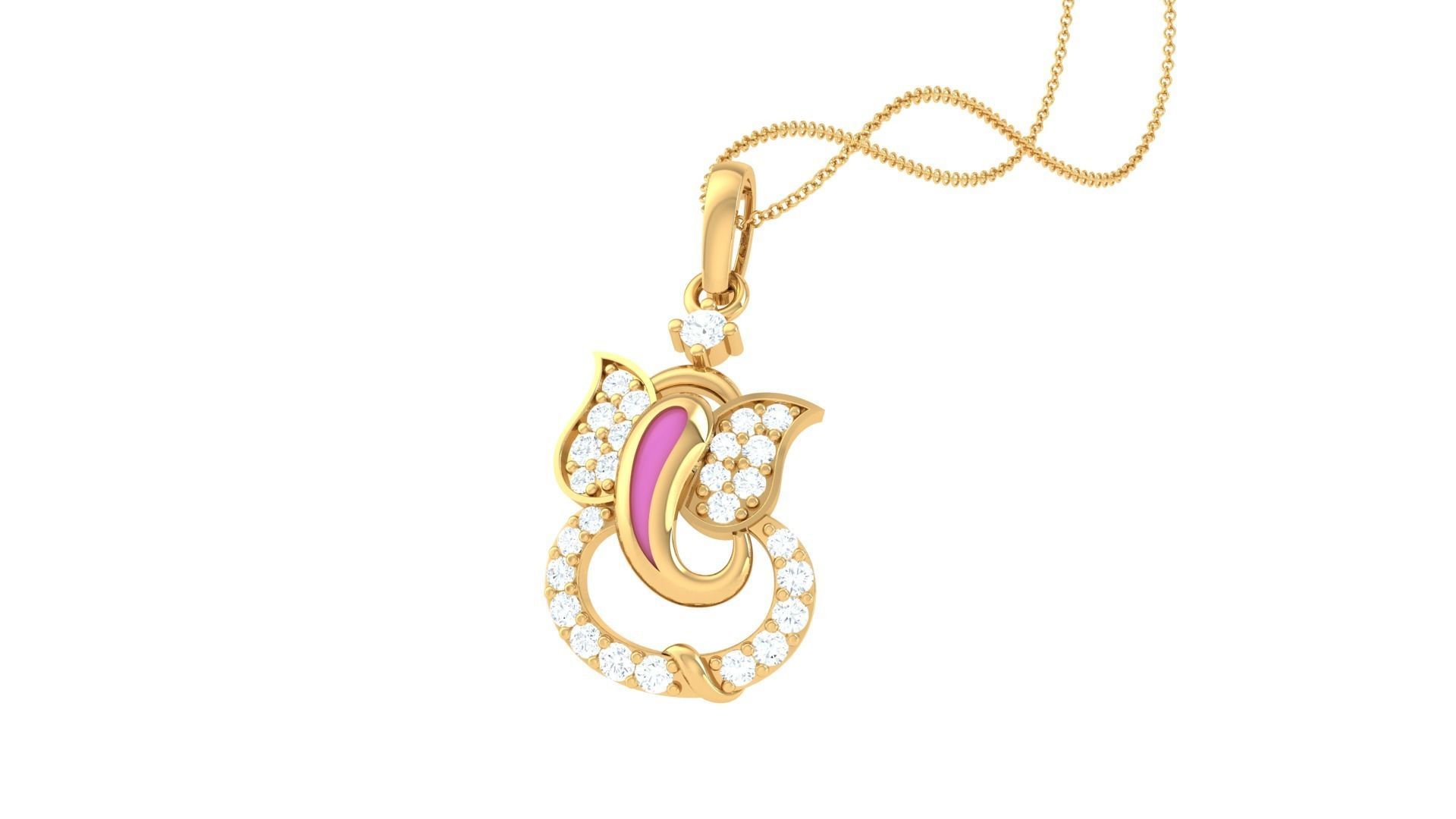 Spiritual Ganesha Pendant 3D print model_1