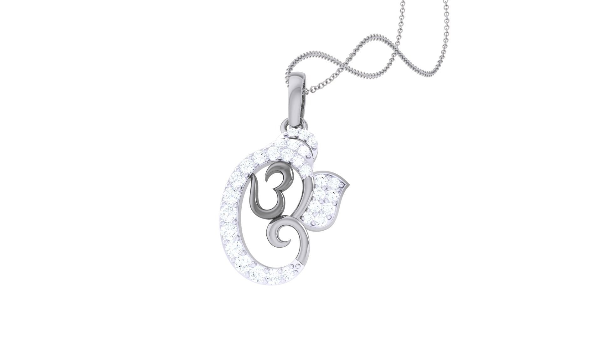 Spiritual Ganesha Pendant 3D print model_4