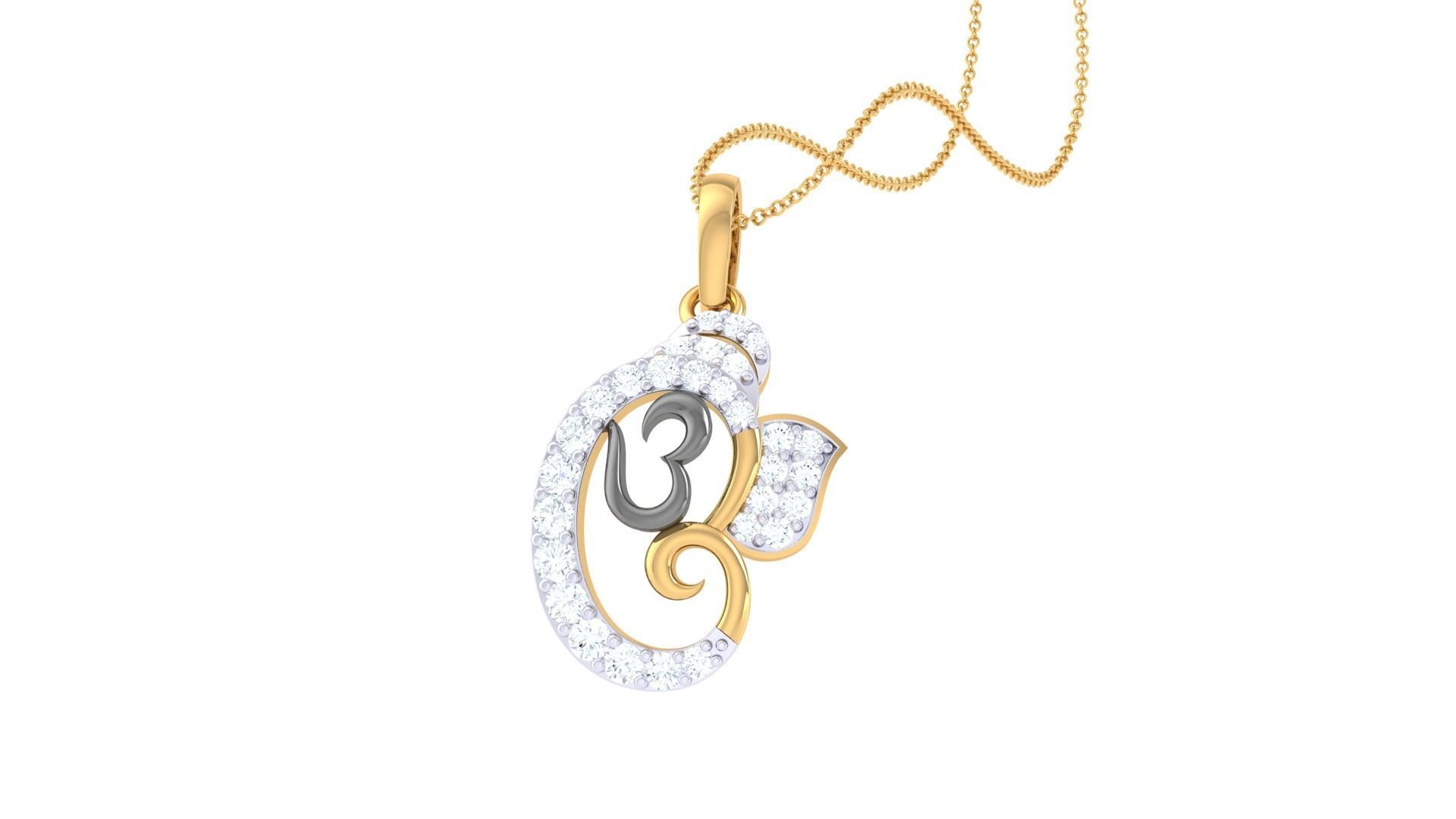 Spiritual Ganesha Pendant 3D print model_5