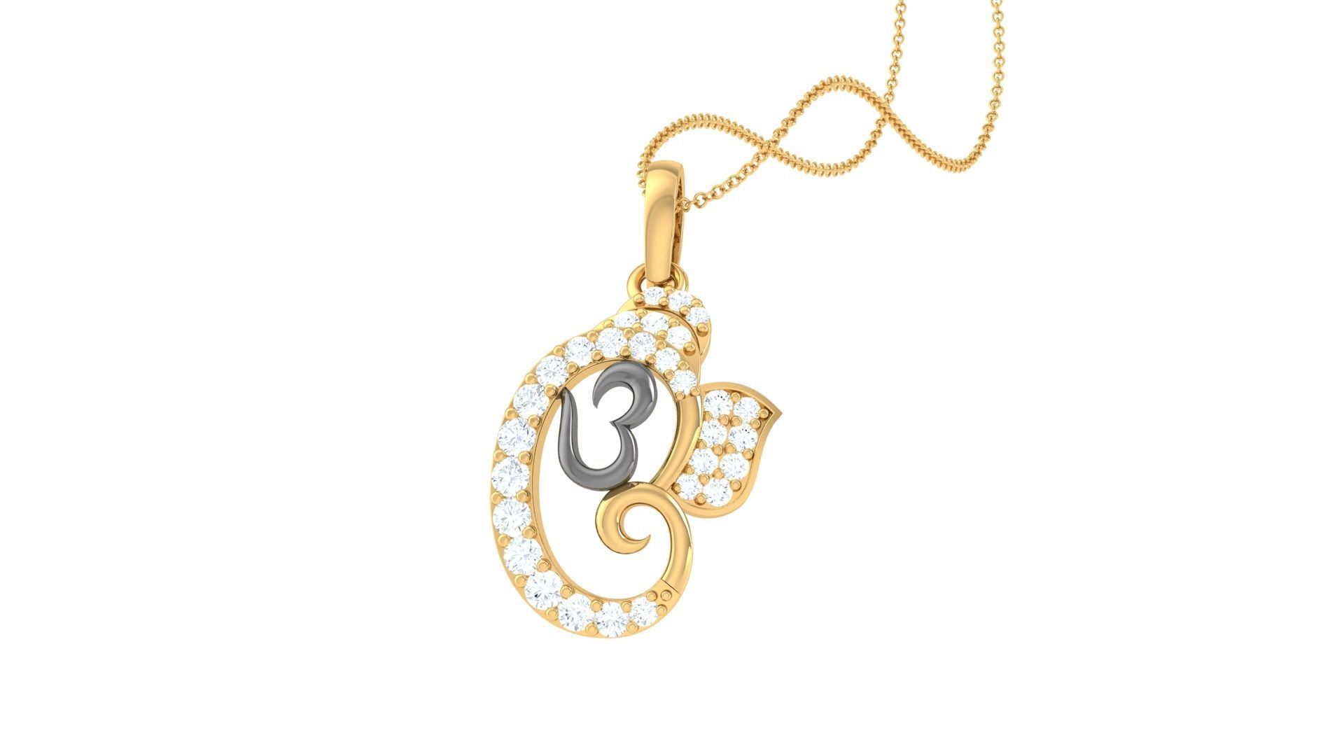 Spiritual Ganesha Pendant 3D print model_1