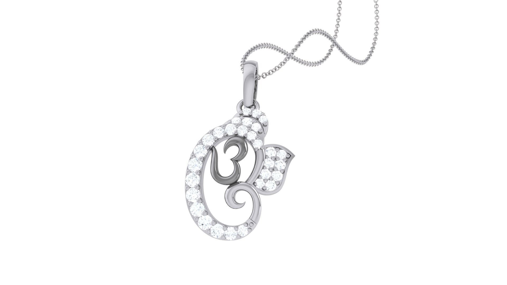 Spiritual Ganesha Pendant 3D print model_2