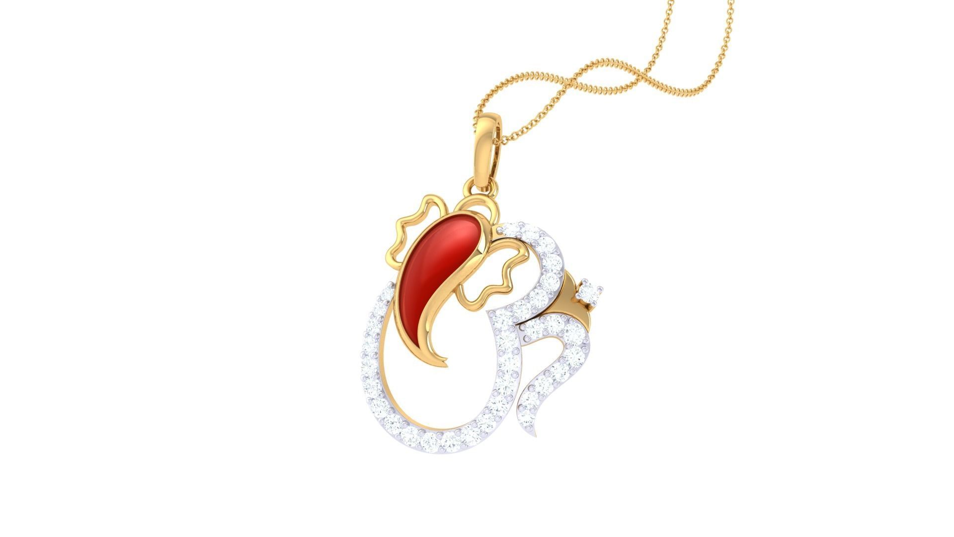 Spiritual Ganesha Pendant 3D print model_4