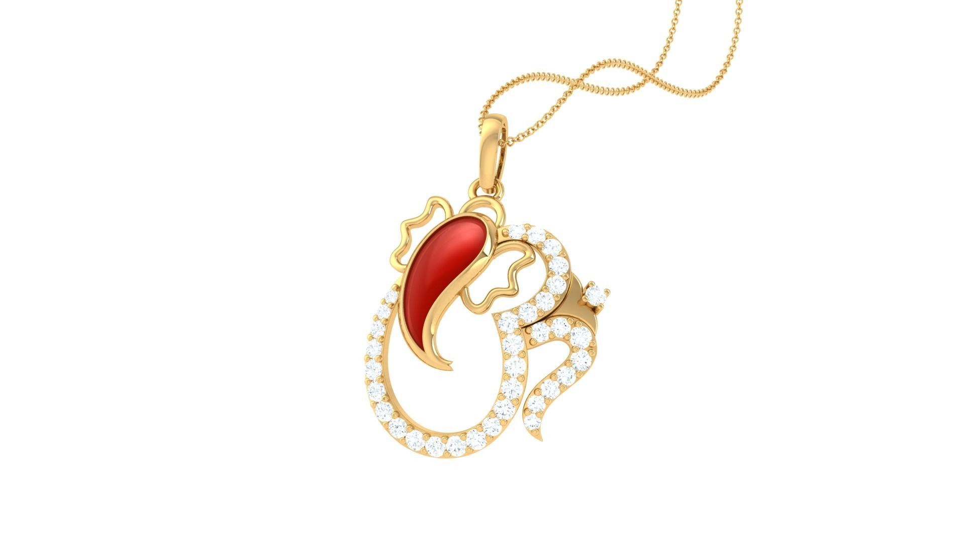 Spiritual Ganesha Pendant 3D print model_1