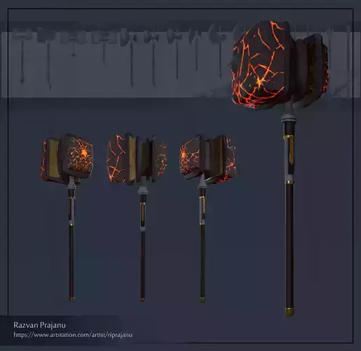 Fantasy Game Weapon Challenge 02 Low-poly 3D model