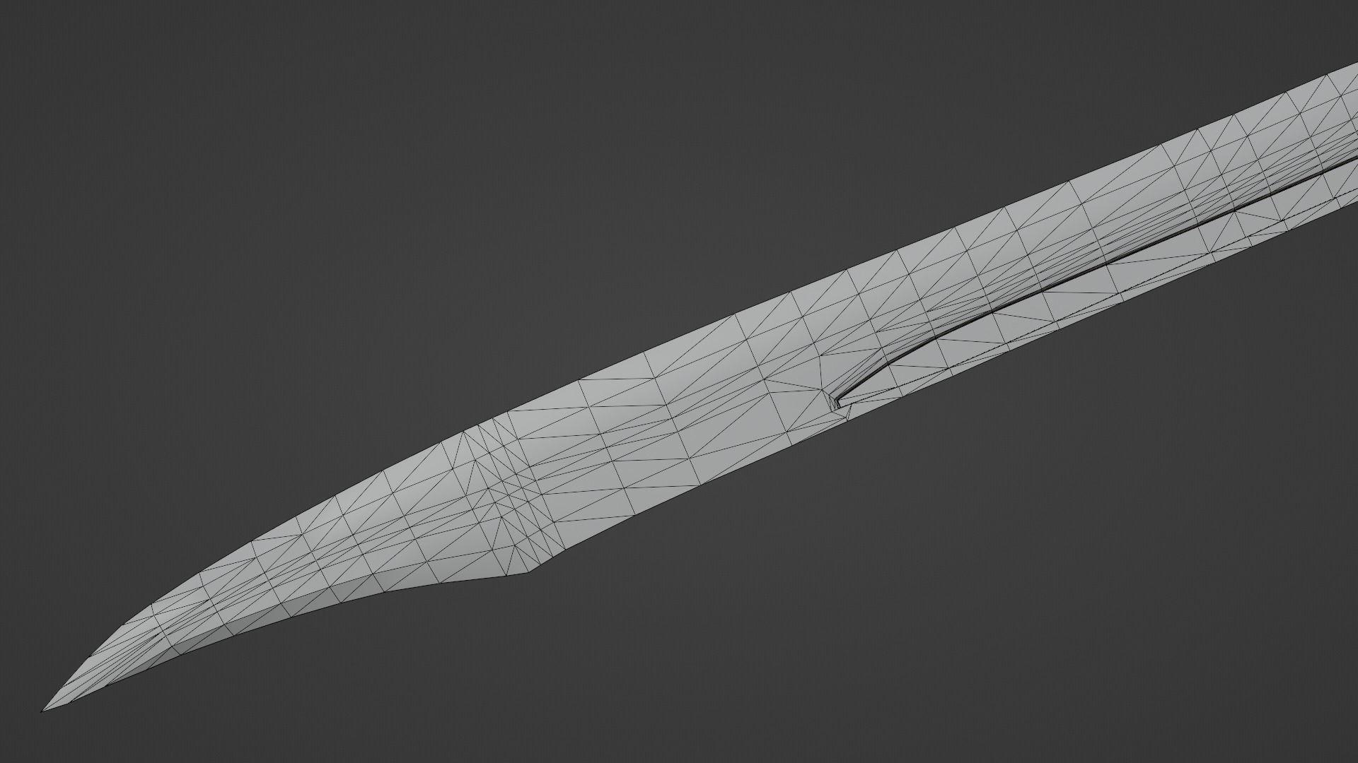 Falchion sword with Grossmesser handle Low-poly 3D model_11