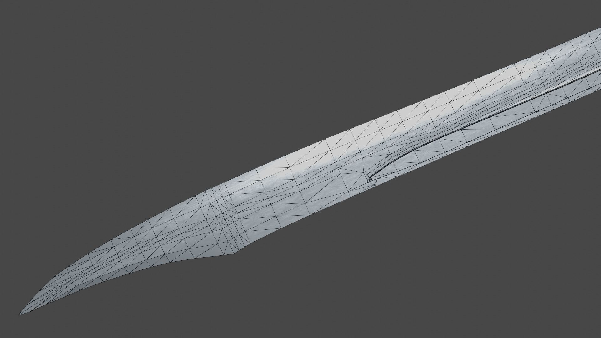 Falchion sword with Grossmesser handle Low-poly 3D model_10