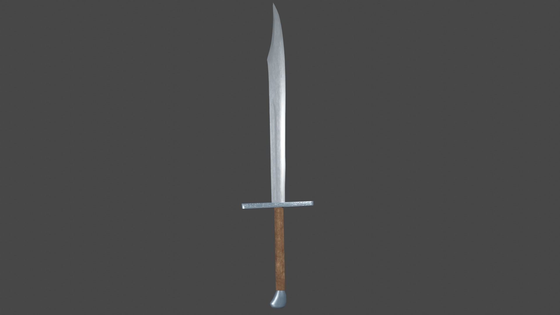 Falchion sword with Grossmesser handle Low-poly 3D model_7