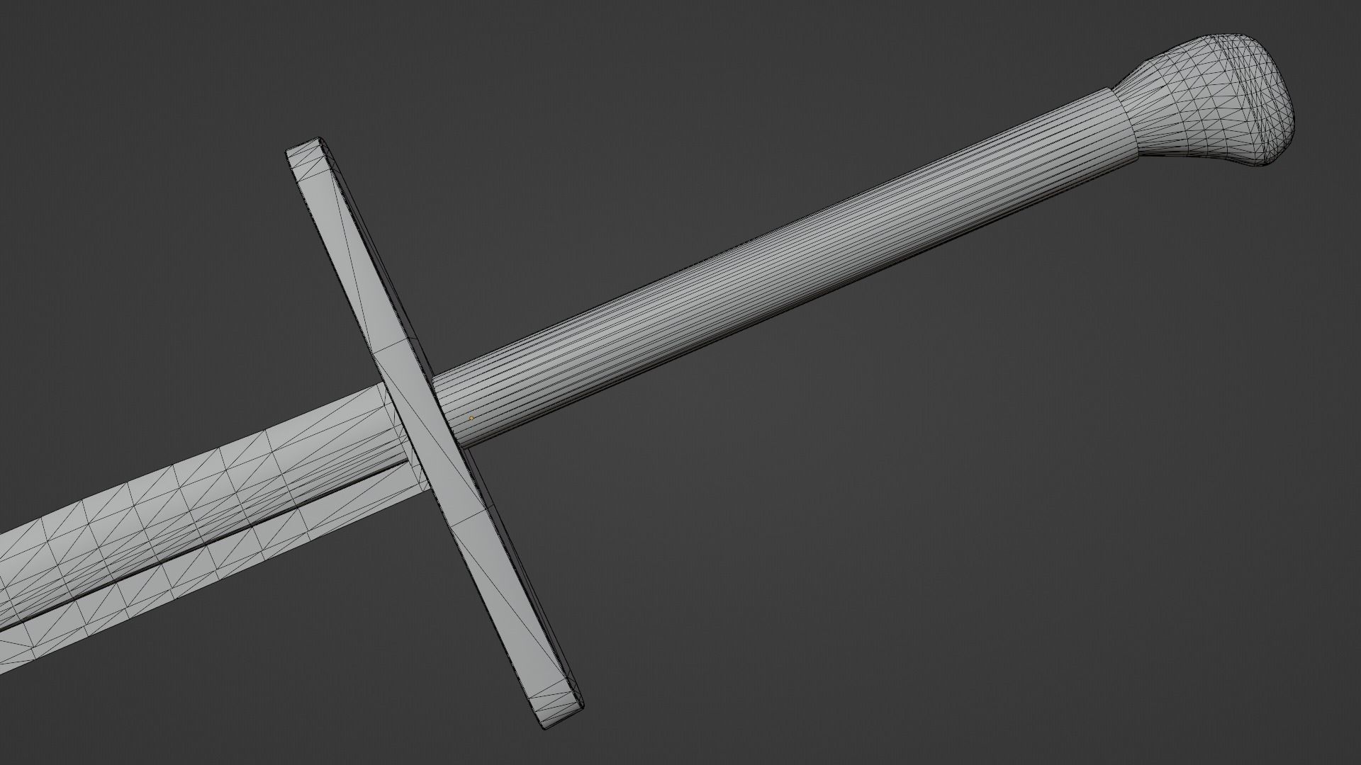 Falchion sword with Grossmesser handle Low-poly 3D model_13