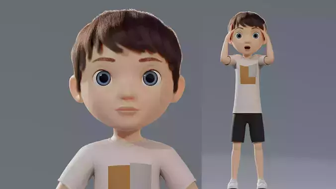 Rigged Cartoon White Boy Jayce