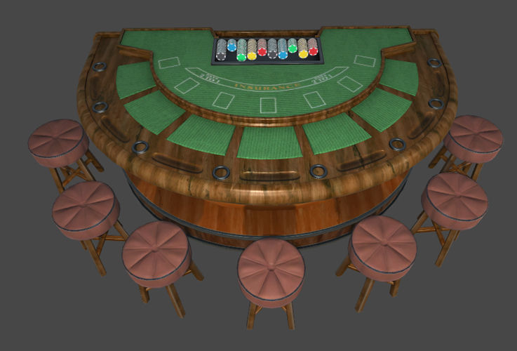 Casino Table Sets Low-poly 3D model_1