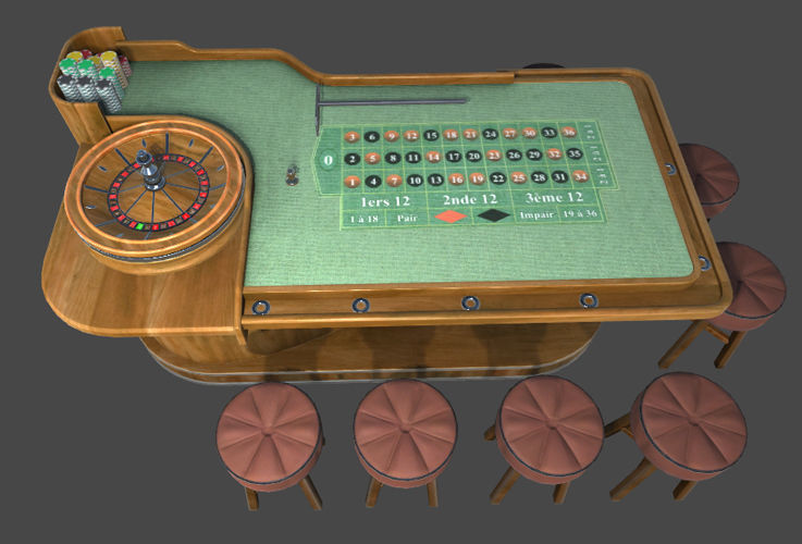 Casino Table Sets Low-poly 3D model_5