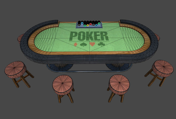 Casino Table Sets Low-poly 3D model_7