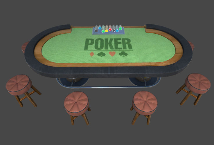 Casino Table Sets Low-poly 3D model_2
