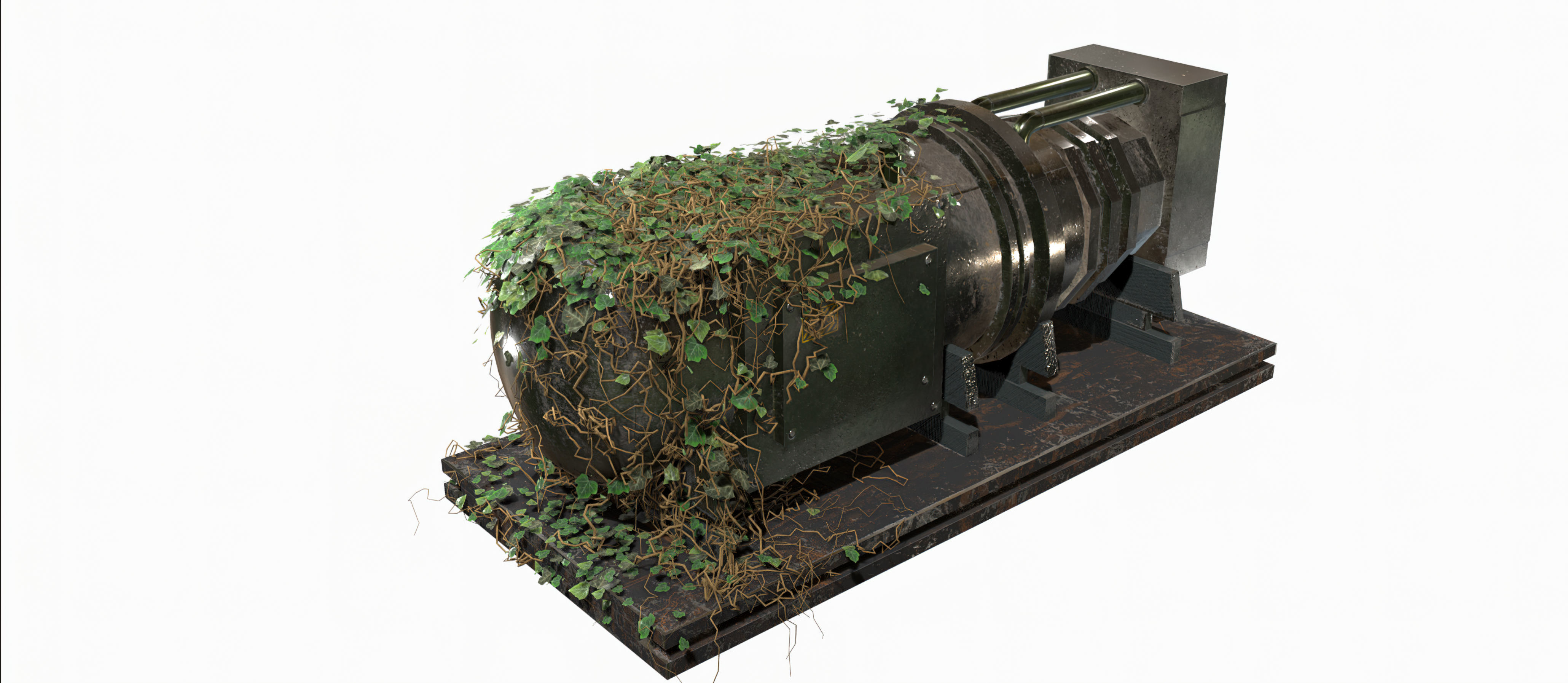 Post Apocalyptic Generator Free low-poly 3D model_1