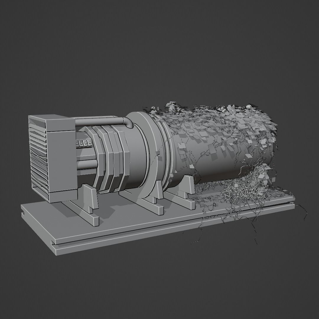 Post Apocalyptic Generator Free low-poly 3D model_5