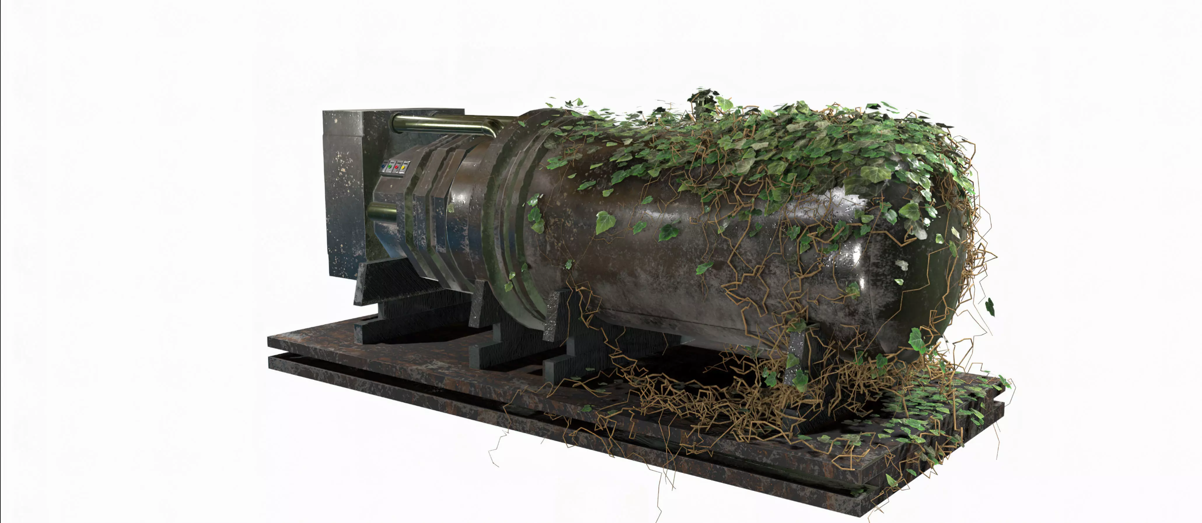 Post Apocalyptic Generator Free low-poly 3D model_0