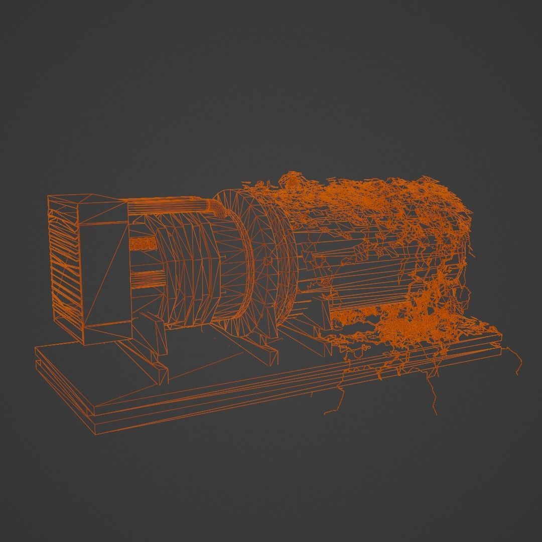 Post Apocalyptic Generator Free low-poly 3D model_6