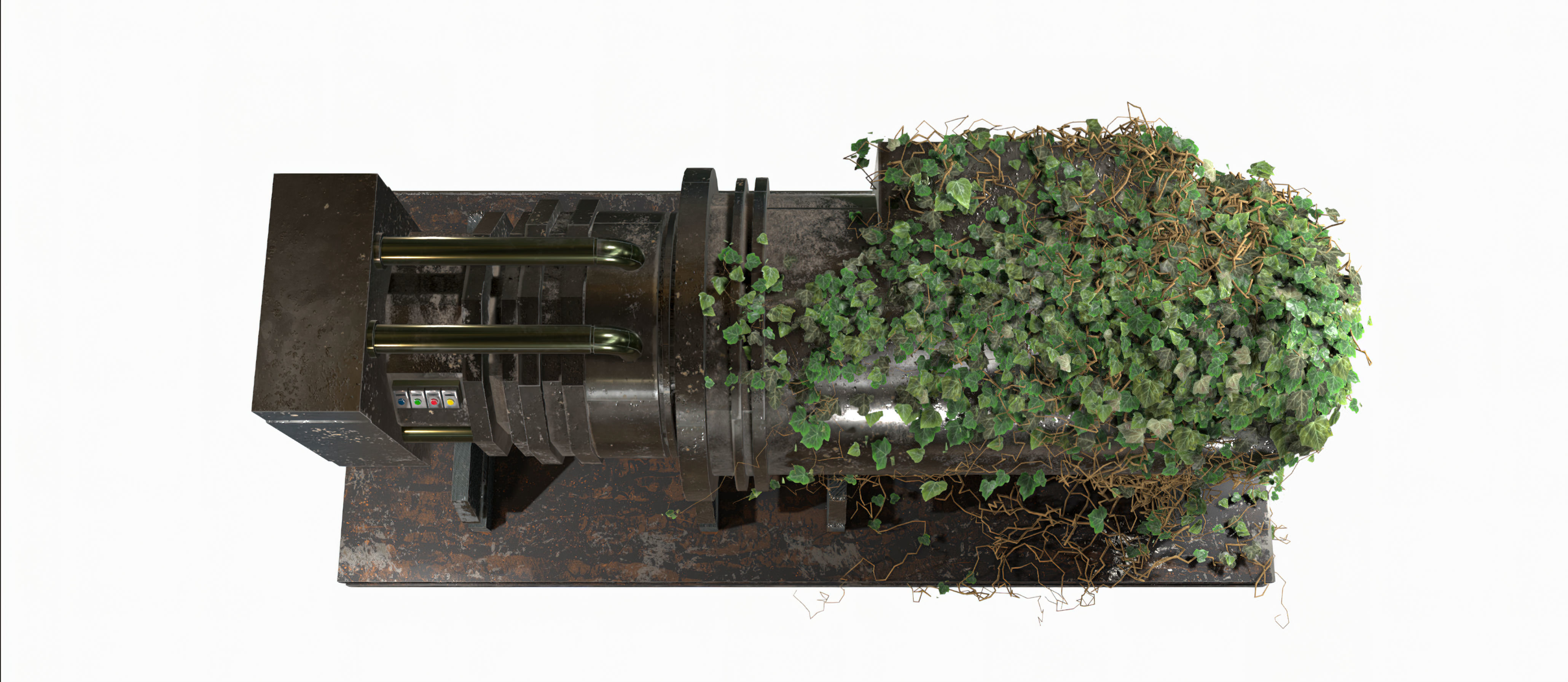 Post Apocalyptic Generator Free low-poly 3D model_2