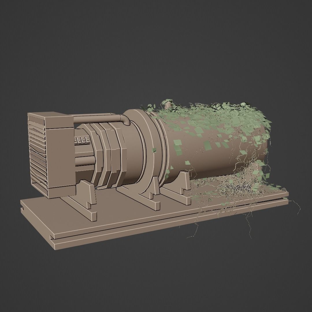 Post Apocalyptic Generator Free low-poly 3D model_4