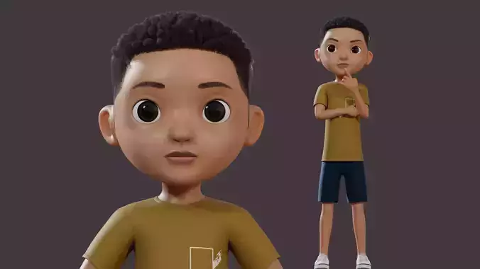 Rigged Cartoon Black Boy Jayden