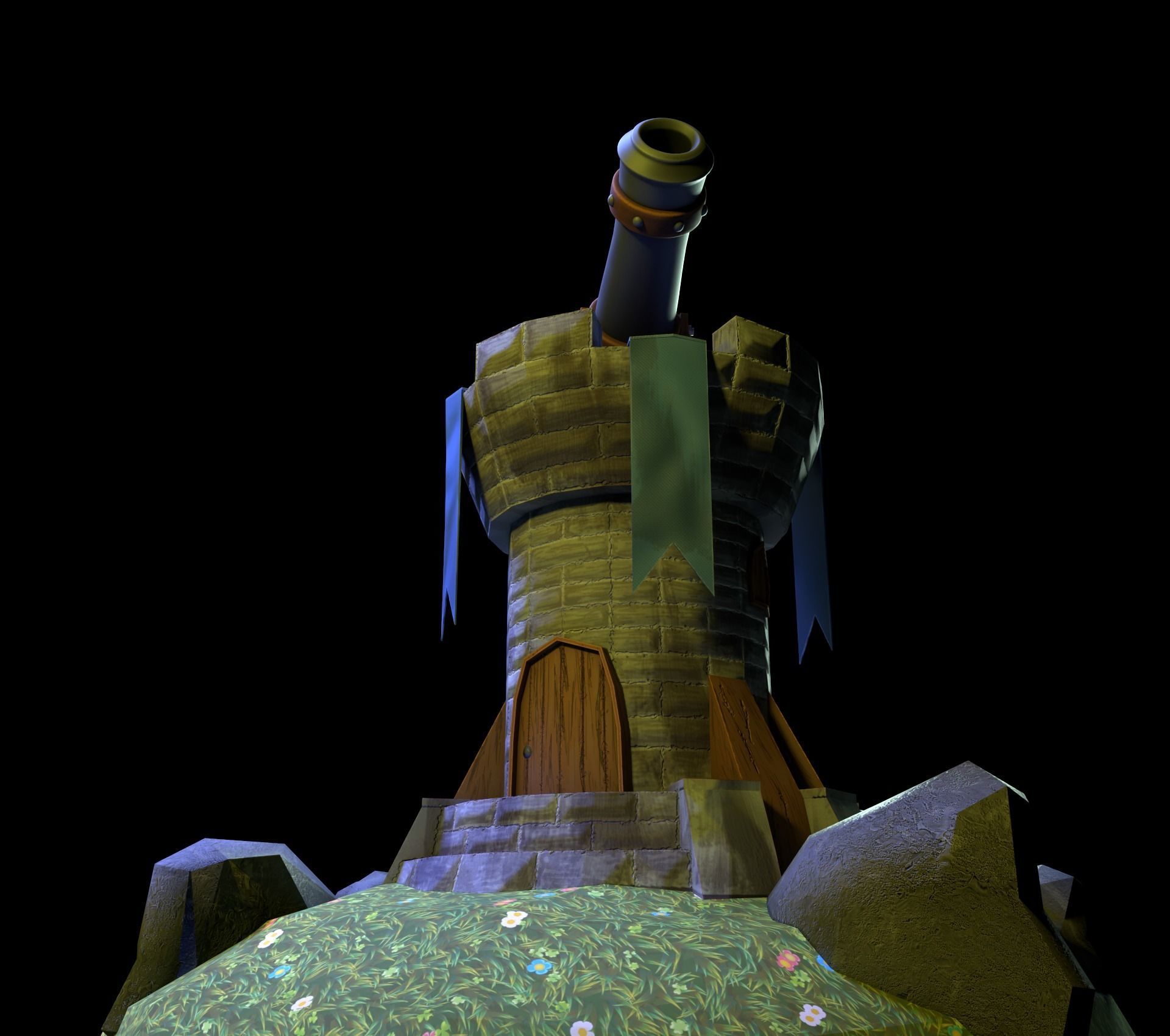 Tower defence Low-poly 3D model_1