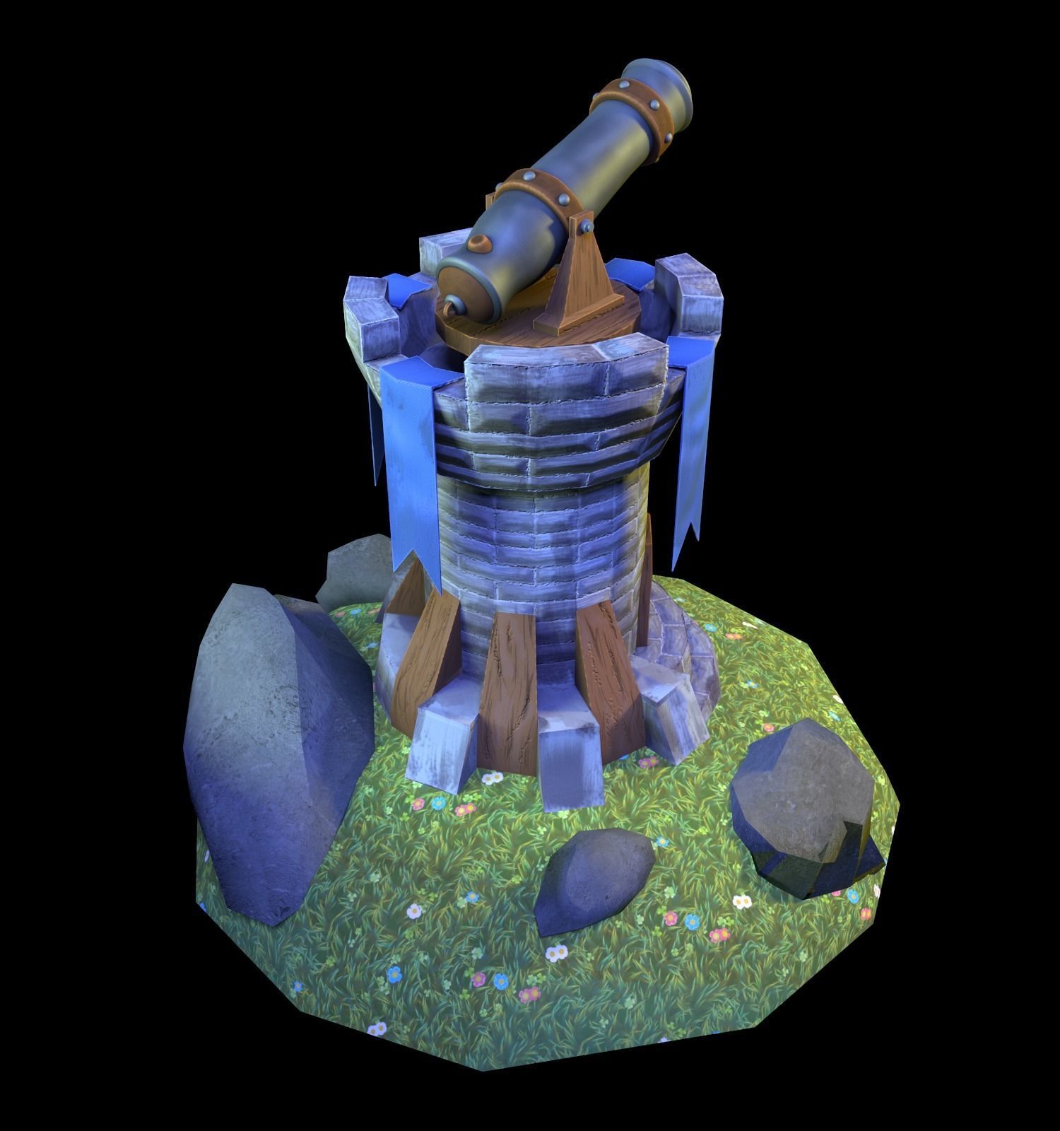 Tower defence Low-poly 3D model_2