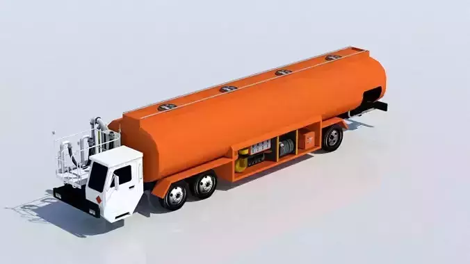 Large 10000 Gallon Airport Fuel Truck static low poly Low-poly 3D model