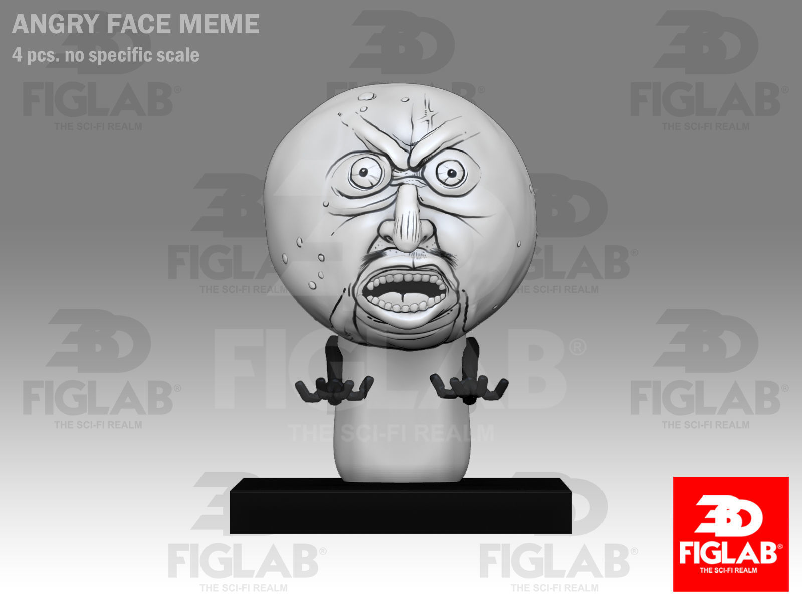 ANGRY FACE MEME 3D model_1