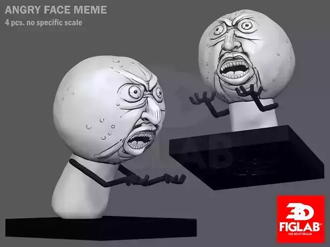 ANGRY FACE MEME 3D model