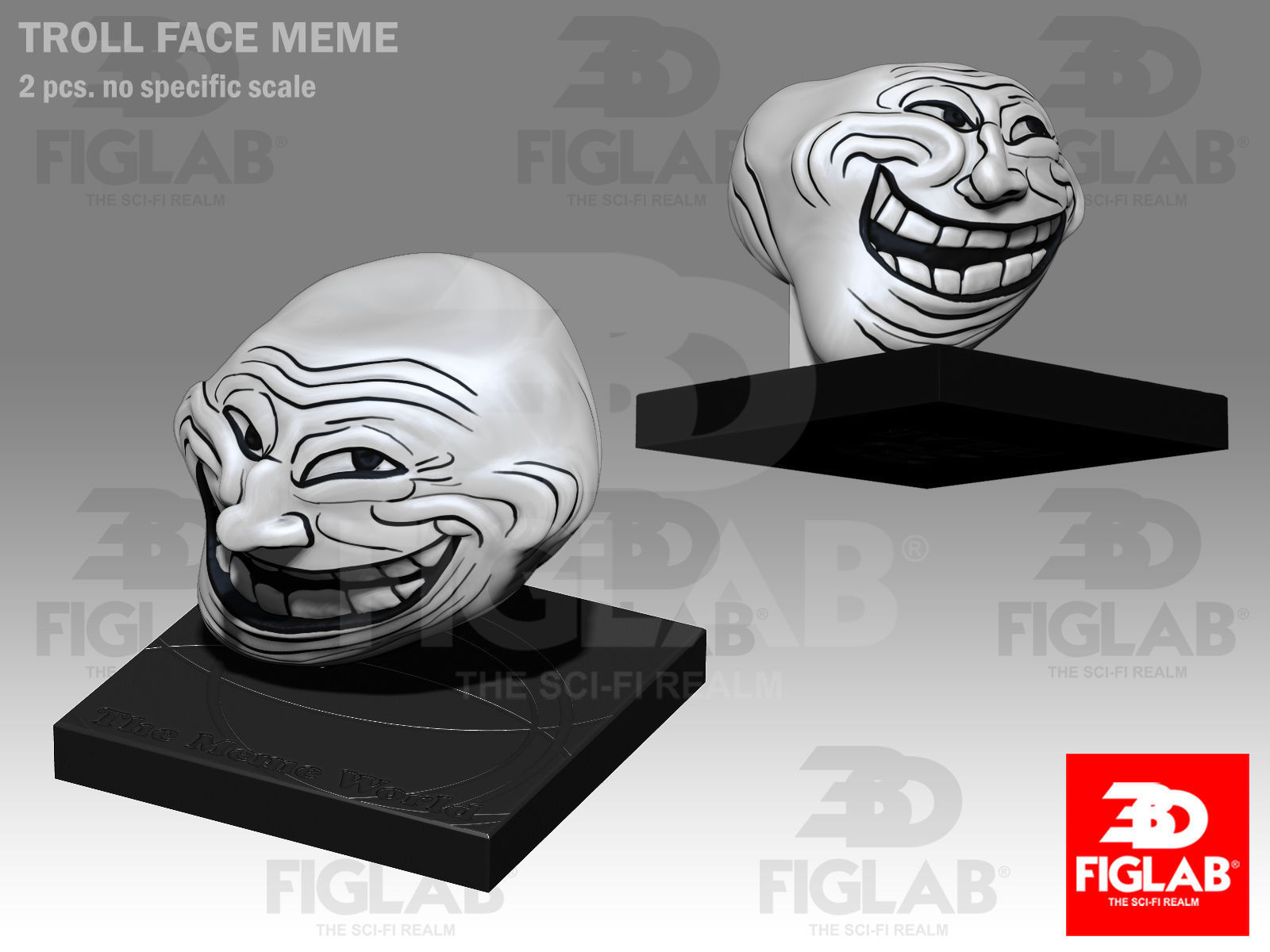 TROLL FACE MEME 3D model_1