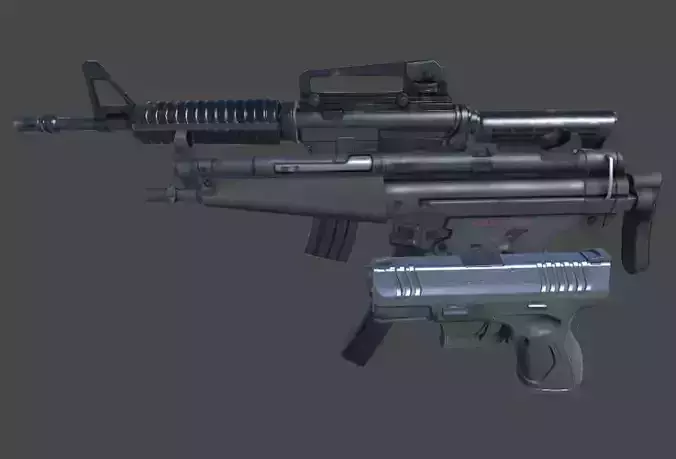 Weapons Pack Low-poly 3D model