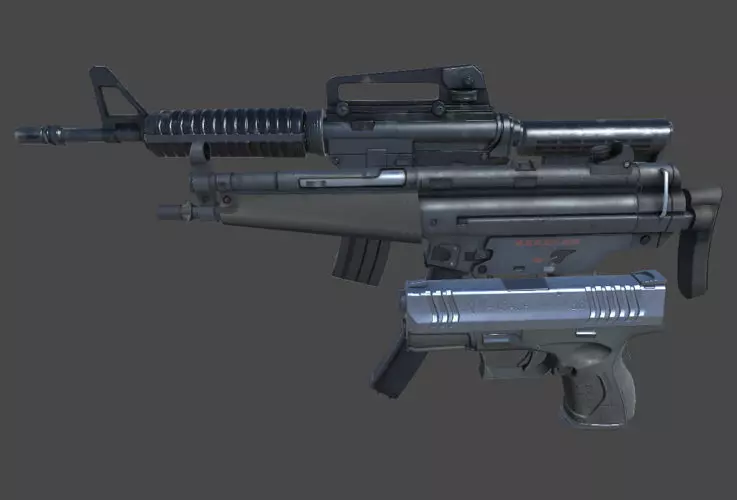 Weapons Pack Low-poly 3D model_0