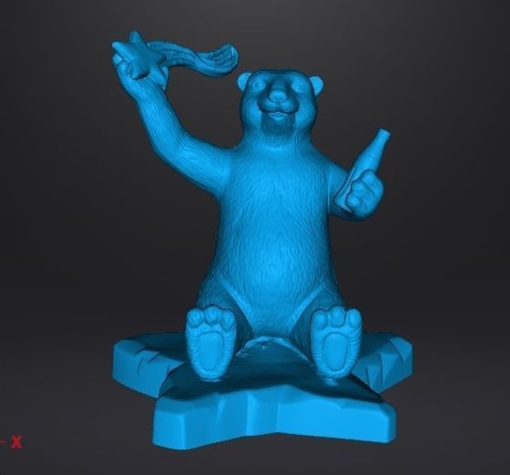 COCA COLA COKE POLAR BEAR WITH STAR PROMOTIONAL FIGURE NEW YEAR 3D print model_5