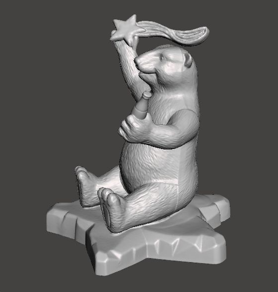 COCA COLA COKE POLAR BEAR WITH STAR PROMOTIONAL FIGURE NEW YEAR 3D print model_2