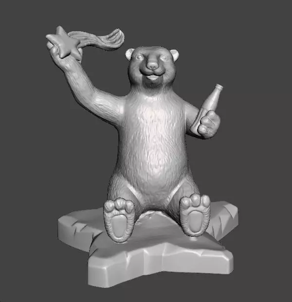 COCA COLA COKE POLAR BEAR WITH STAR PROMOTIONAL FIGURE NEW YEAR 3D print model_0