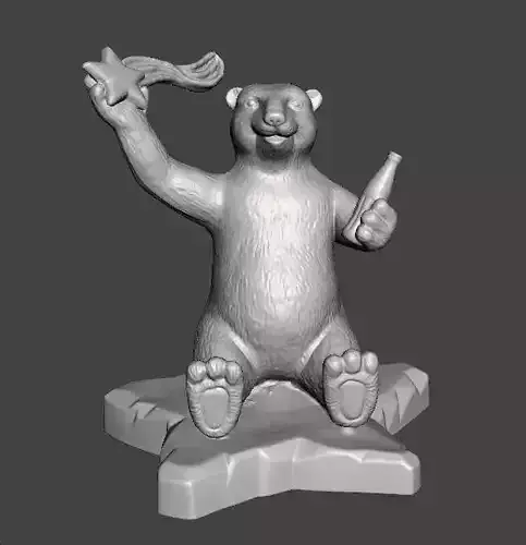 COCA COLA COKE POLAR BEAR WITH STAR PROMOTIONAL FIGURE NEW YEAR 3D print model