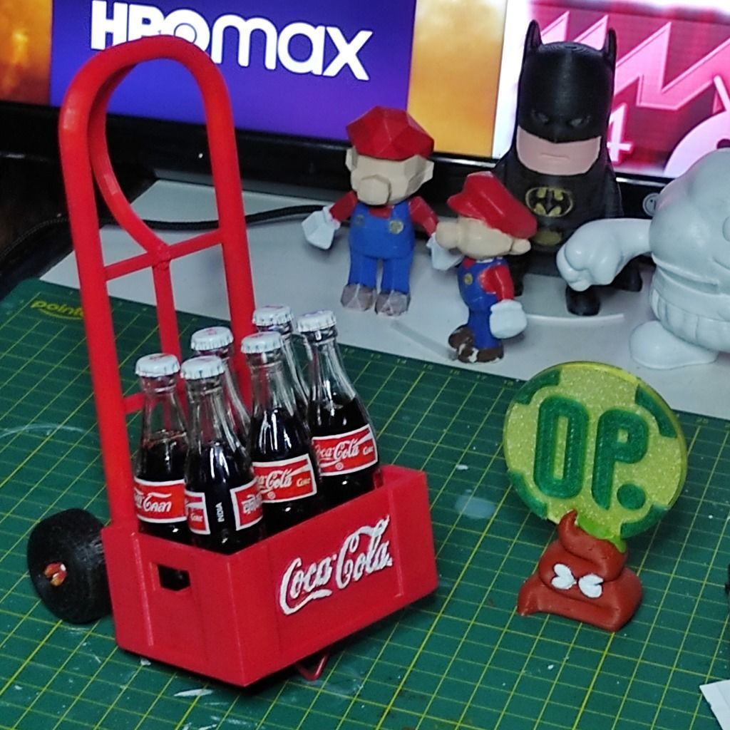 Coca Cola Mini Bottles Colection - Hand Truck collectible 3D print model_1
