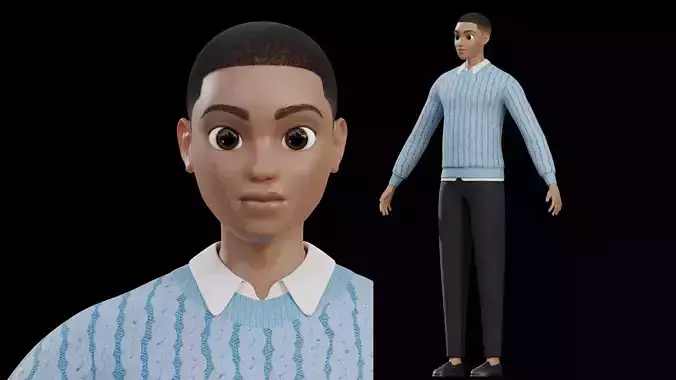 Black Male Cartoon Character Michael