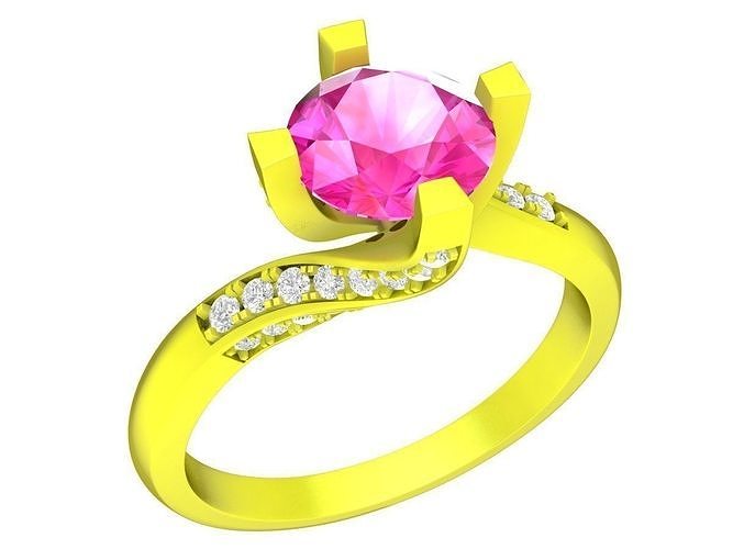 7081 Diamond Engament Ring  3D print model