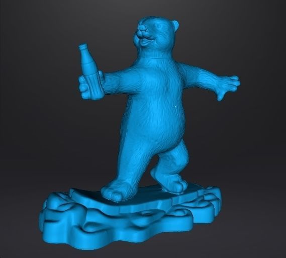 COCA COLA COKE YOUNG POLAR BEAR PROMOTIONAL FIGURE CHRISTMAS 90s 3D print model_4