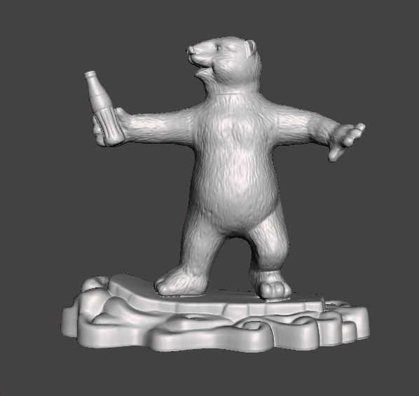 COCA COLA COKE YOUNG POLAR BEAR PROMOTIONAL FIGURE CHRISTMAS 90s 3D print model_1