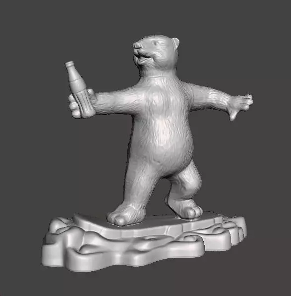 COCA COLA COKE YOUNG POLAR BEAR PROMOTIONAL FIGURE CHRISTMAS 90s 3D print model_0