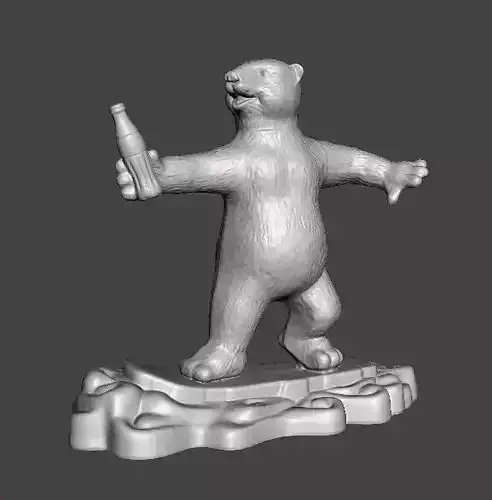 COCA COLA COKE YOUNG POLAR BEAR PROMOTIONAL FIGURE CHRISTMAS 90s 3D print model