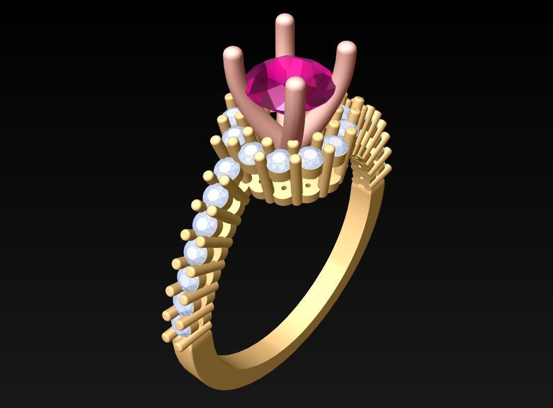 Diamond Ring - Womens Rings - GN165 3D print model_2