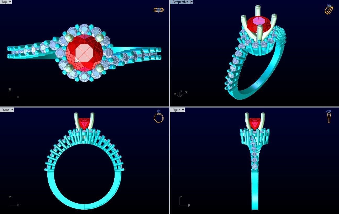 Diamond Ring - Womens Rings - GN165 3D print model_10