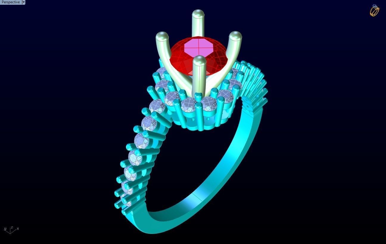 Diamond Ring - Womens Rings - GN165 3D print model_9