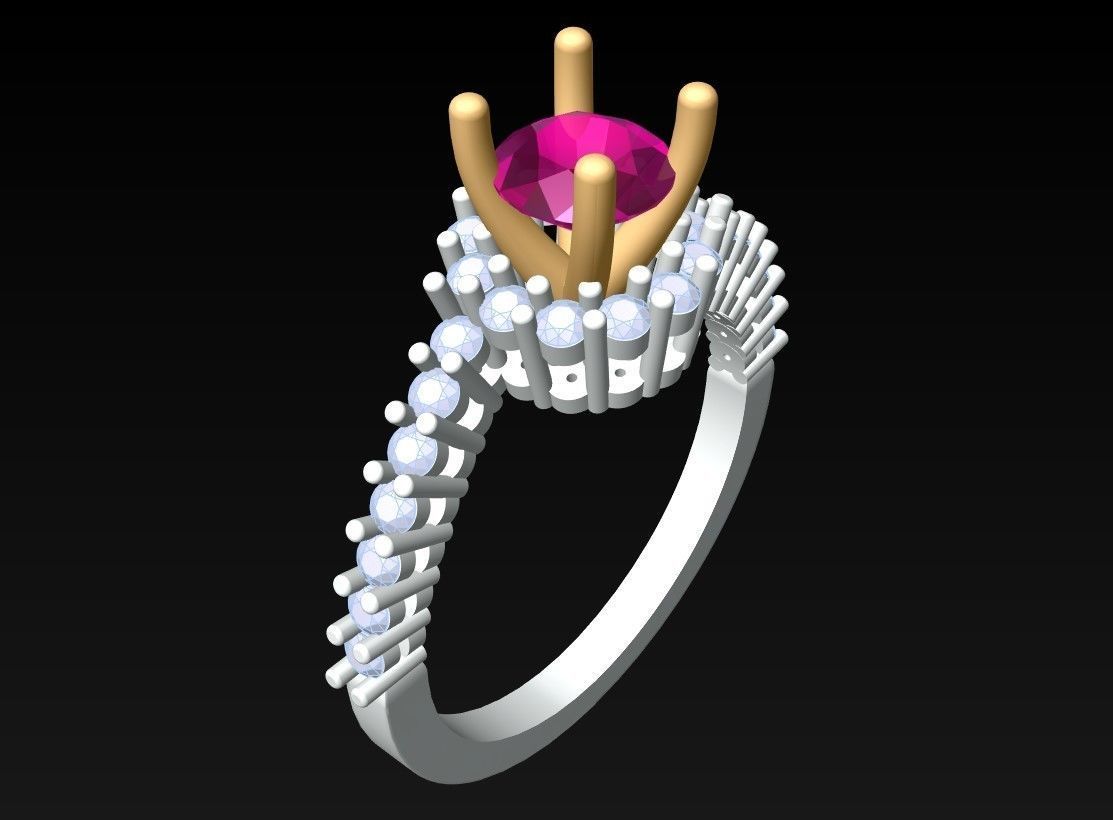 Diamond Ring - Womens Rings - GN165 3D print model_3