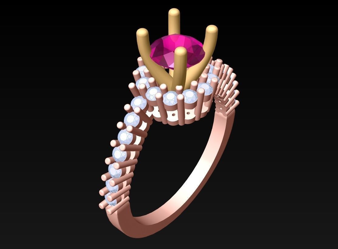 Diamond Ring - Womens Rings - GN165 3D print model_1